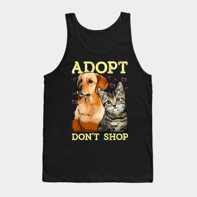 Adopt Don't Shop Cute Cat & Dog Rescue Adoption Tank Top by theperfectpresents